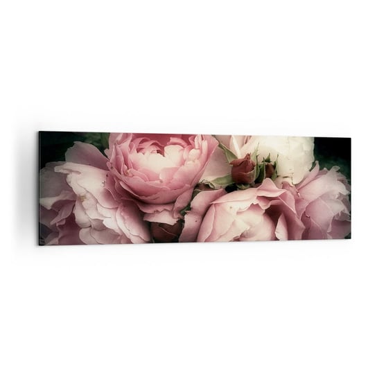 Obraz na płótnie - Czar belle epoque - 160x50cm - Kwiaty Piwonia Bukiet - Nowoczesny foto obraz w ramie do salonu do sypialni ARTTOR ARTTOR
