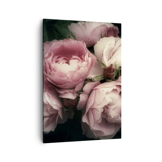 Obraz na płótnie - Czar belle epoque - 50x70cm - Kwiaty Piwonia Bukiet - Nowoczesny Canvas obraz do salonu do sypialni ARTTOR ARTTOR