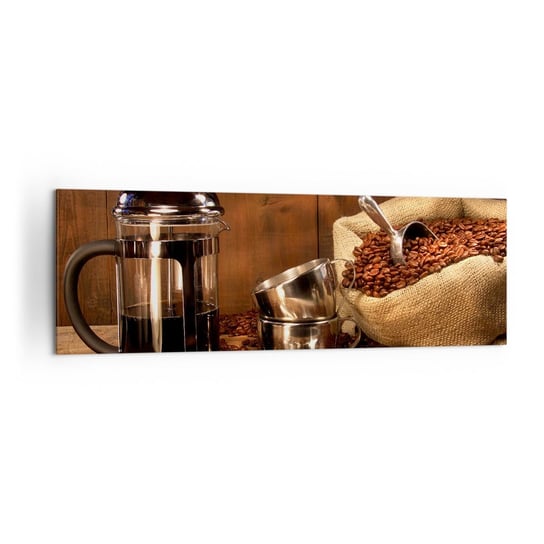 Obraz na płótnie - Czar kawy - aromat i smak - 160x50cm - Gastronomia Kawa Dzbanek Do Kawy - Nowoczesny foto obraz w ramie do salonu do sypialni ARTTOR ARTTOR