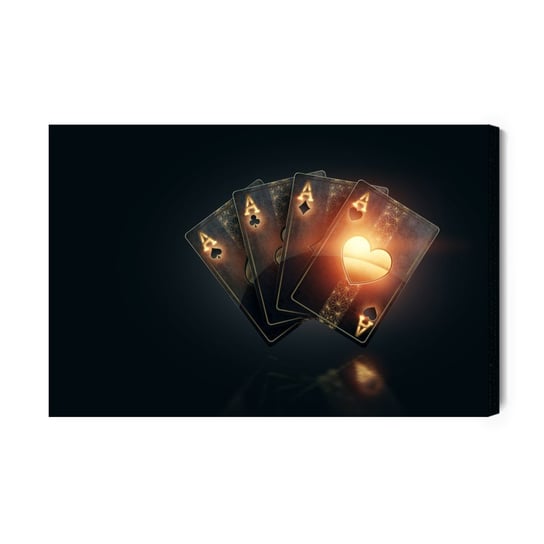 Obraz Na Płótnie Czarne Karty Do Gry W Pokera 40x30 Inna marka