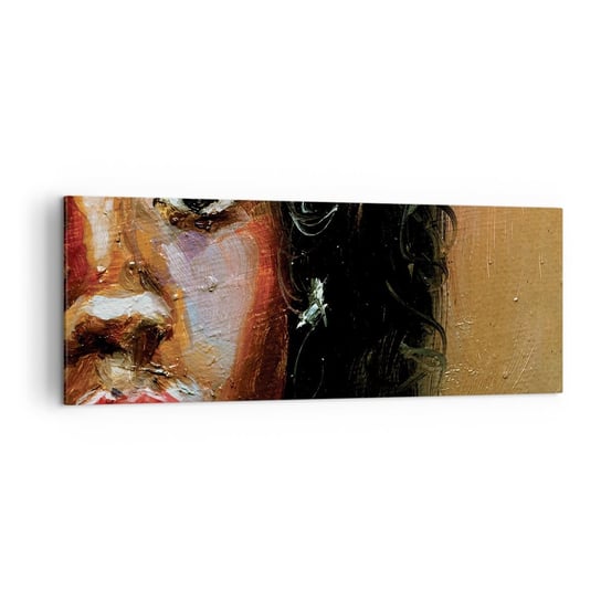 Obraz na płótnie - Czerń i blask - 140x50cm - Portret Kobiety Kobieta Afroamerykanka - Nowoczesny Canvas obraz do salonu do sypialni ARTTOR ARTTOR