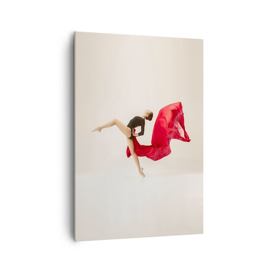 Obraz na płótnie - Czerwone i czarne - 70x100cm - Baletnica Taniec Balet - Nowoczesny foto obraz w ramie do salonu do sypialni ARTTOR ARTTOR
