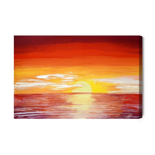 Obraz Na Płótnie Czerwony Zachód Słońca Nad Morzem 40x30 NC Inna marka
