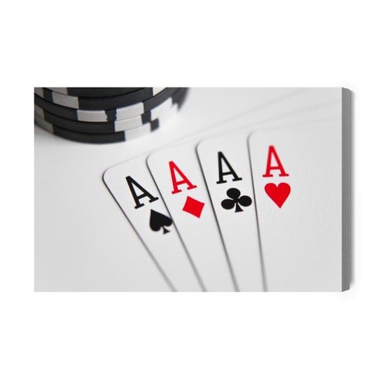 Obraz Na Płótnie Cztery Asy Do Gry W Pokera 40x30 Inna marka