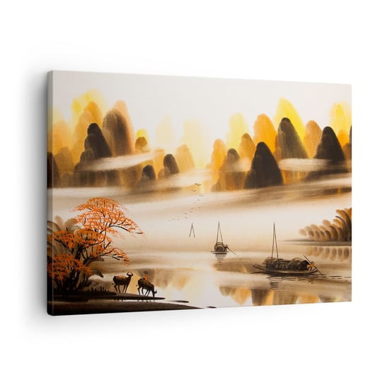 Obraz na płótnie - Dalej niż na Dalekim Wschodzie - 70x50cm - Chiny Pejzaż Azja - Nowoczesny Canvas obraz do salonu do sypialni ARTTOR ARTTOR