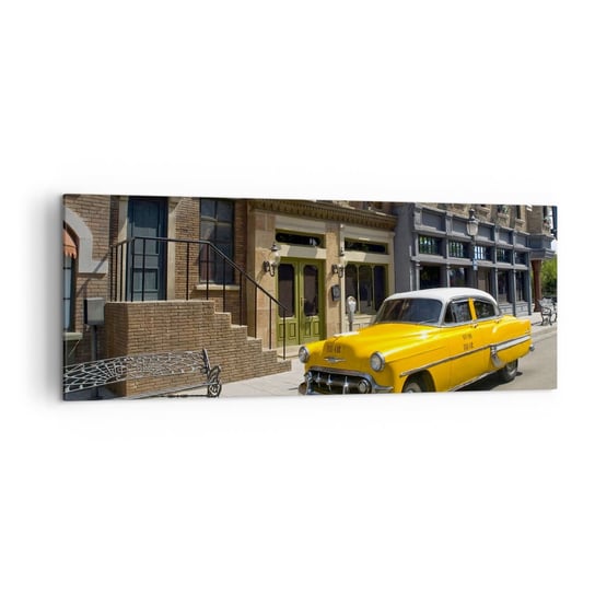 Obraz na płótnie - Dawno temu w Ameryce - 140x50cm - Miasto Taxi Nowy Jork - Nowoczesny Canvas obraz do salonu do sypialni ARTTOR ARTTOR
