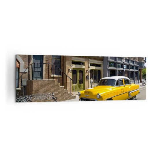 Obraz na płótnie - Dawno temu w Ameryce - 160x50cm - Miasto Taxi Nowy Jork - Nowoczesny foto obraz w ramie do salonu do sypialni ARTTOR ARTTOR
