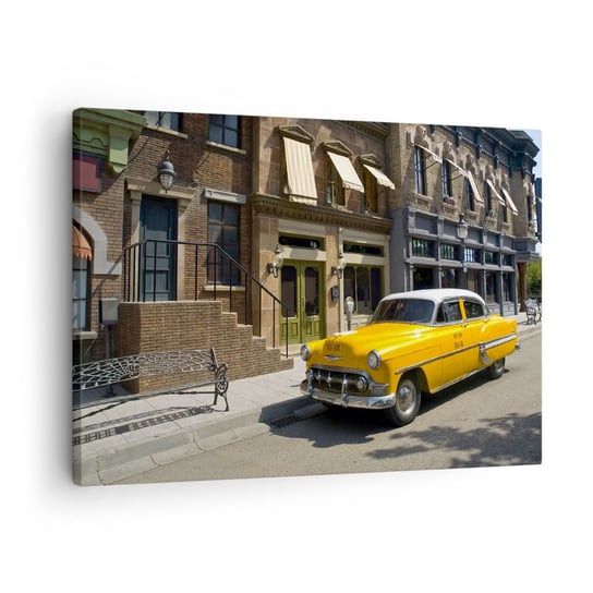 Obraz na płótnie - Dawno temu w Ameryce - 70x50cm - Miasto Taxi Nowy Jork - Nowoczesny Canvas obraz do salonu do sypialni ARTTOR ARTTOR