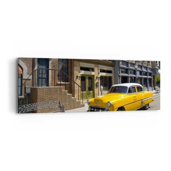 Obraz na płótnie - Dawno temu w Ameryce - 90x30cm - Miasto Taxi Nowy Jork - Nowoczesny Canvas obraz do salonu do sypialni ARTTOR ARTTOR