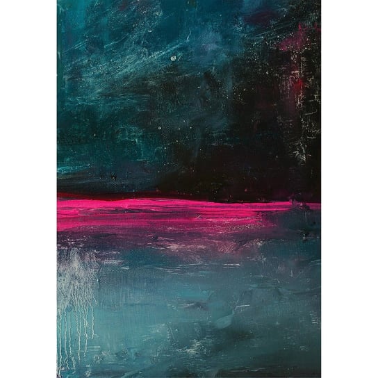 Obraz na płótnie DEKORIA Expression Pink I, zielono-różowy, 70x100 cm Dekoria
