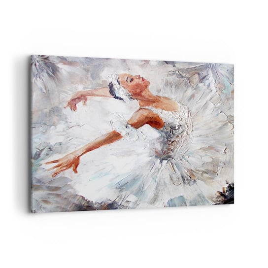 Obraz na płótnie - Delikatna i lekka jak tiul - 120x80cm - Baletnica Taniec Balet - Nowoczesny obraz na ścianę do salonu do sypialni ARTTOR ARTTOR