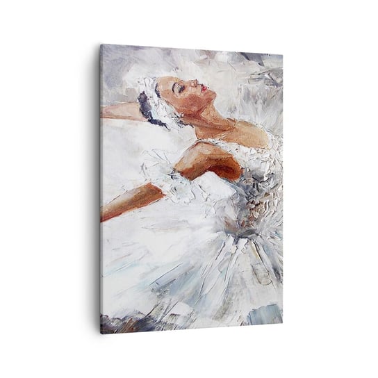 Obraz na płótnie - Delikatna i lekka jak tiul - 50x70cm - Baletnica Taniec Balet - Nowoczesny Canvas obraz do salonu do sypialni ARTTOR ARTTOR