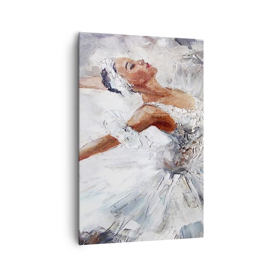 Obraz na płótnie - Delikatna i lekka jak tiul - 80x120cm - Baletnica Taniec Balet - Nowoczesny obraz na ścianę do salonu do sypialni ARTTOR ARTTOR