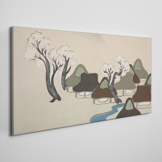Obraz Na Płótnie do salonu Azja wieś drzewa 100x50 Coloray