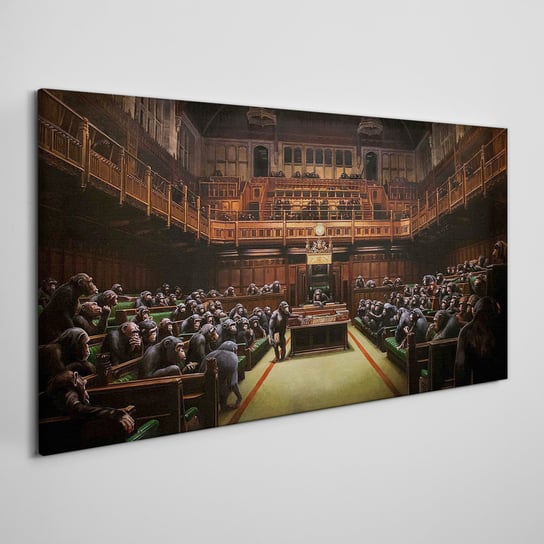 Obraz Na Płótnie do salonu Parlament Banksy 100x50 Coloray