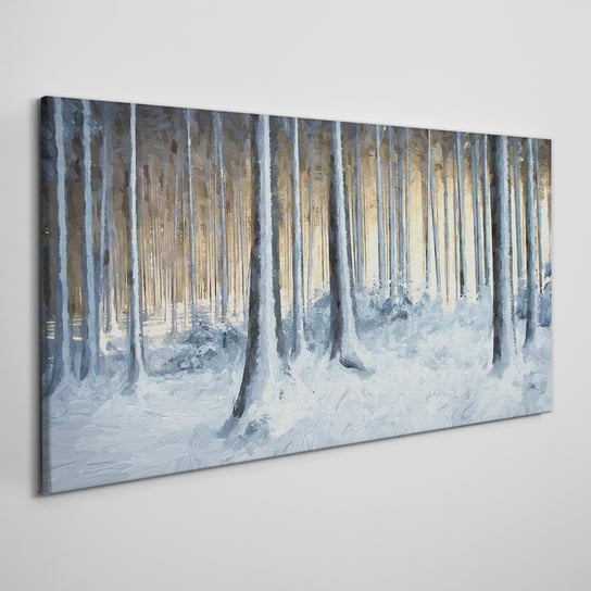 Obraz Na Płótnie do salonu Zima śnie natura 100x50 Coloray