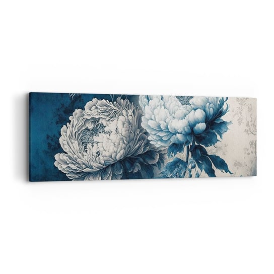 Obraz na płótnie - Dobrana para - 90x30cm - Kwiaty Klasyczny Rokoko - Nowoczesny Canvas obraz do salonu do sypialni ARTTOR ARTTOR