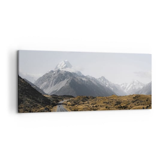 Obraz na płótnie - Droga do serca gór - 120x50cm - Krajobraz Górska Droga Alpy - Nowoczesny obraz na ścianę do salonu do sypialni ARTTOR ARTTOR