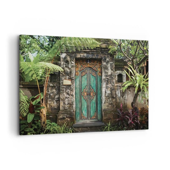 Obraz na płótnie - Drzwi do egzotycznego świata - 100x70cm - Drzwi Z Ornamentem Architektura Tajemnica - Nowoczesny foto obraz w ramie do salonu do sypialni ARTTOR ARTTOR