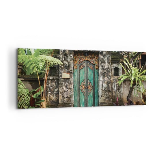 Obraz na płótnie - Drzwi do egzotycznego świata - 120x50cm - Drzwi Z Ornamentem Architektura Tajemnica - Nowoczesny obraz na ścianę do salonu do sypialni ARTTOR ARTTOR