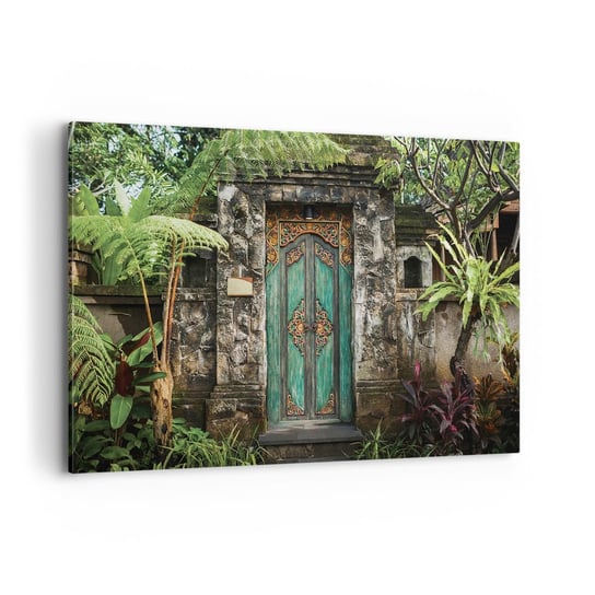 Obraz na płótnie - Drzwi do egzotycznego świata - 120x80cm - Drzwi Z Ornamentem Architektura Tajemnica - Nowoczesny obraz na ścianę do salonu do sypialni ARTTOR ARTTOR