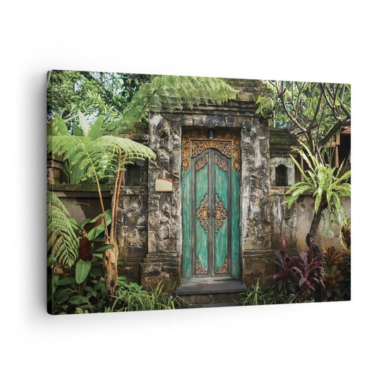 Obraz na płótnie - Drzwi do egzotycznego świata - 70x50cm - Drzwi Z Ornamentem Architektura Tajemnica - Nowoczesny Canvas obraz do salonu do sypialni ARTTOR ARTTOR