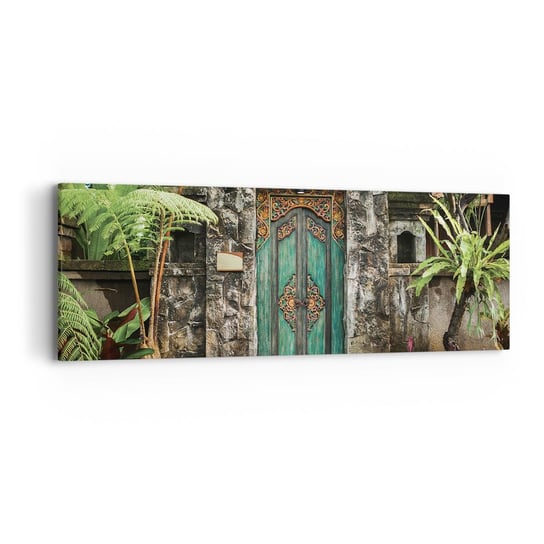 Obraz na płótnie - Drzwi do egzotycznego świata - 90x30cm - Drzwi Z Ornamentem Architektura Tajemnica - Nowoczesny Canvas obraz do salonu do sypialni ARTTOR ARTTOR