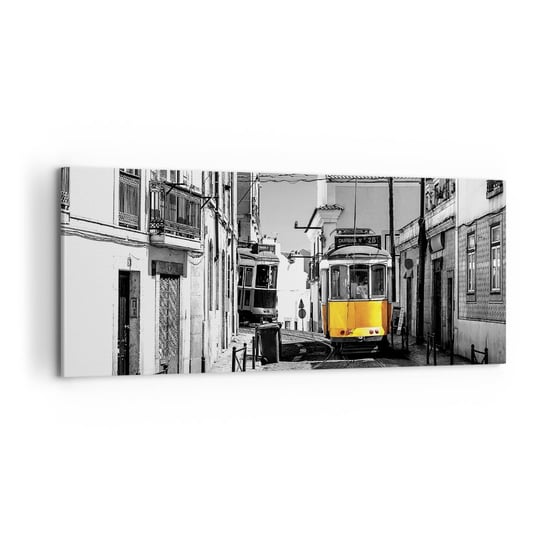 Obraz na płótnie - Duch Lizbony - 100x40cm - Miasto Lizbona Architektura - Nowoczesny foto obraz w ramie do salonu do sypialni ARTTOR ARTTOR