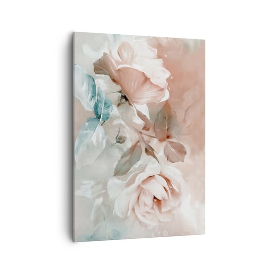 Obraz na płótnie - Duch romantyzmu - 50x70cm - Kwiaty Romantyczny Róże - Nowoczesny Canvas obraz do salonu do sypialni ARTTOR ARTTOR
