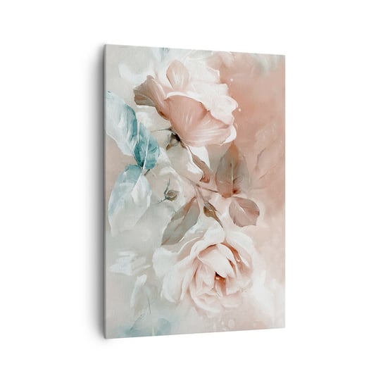 Obraz na płótnie - Duch romantyzmu - 70x100cm - Kwiaty Romantyczny Róże - Nowoczesny foto obraz w ramie do salonu do sypialni ARTTOR ARTTOR