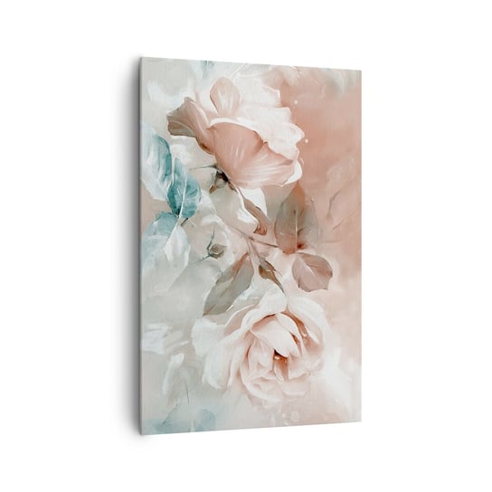 Obraz na płótnie - Duch romantyzmu - 80x120cm - Kwiaty Romantyczny Róże - Nowoczesny obraz na ścianę do salonu do sypialni ARTTOR ARTTOR