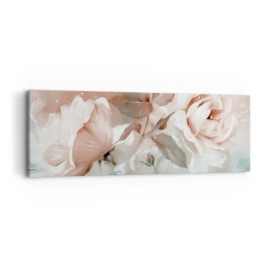 Obraz na płótnie - Duch romantyzmu - 90x30cm - Kwiaty Romantyczny Róże - Nowoczesny Canvas obraz do salonu do sypialni ARTTOR ARTTOR