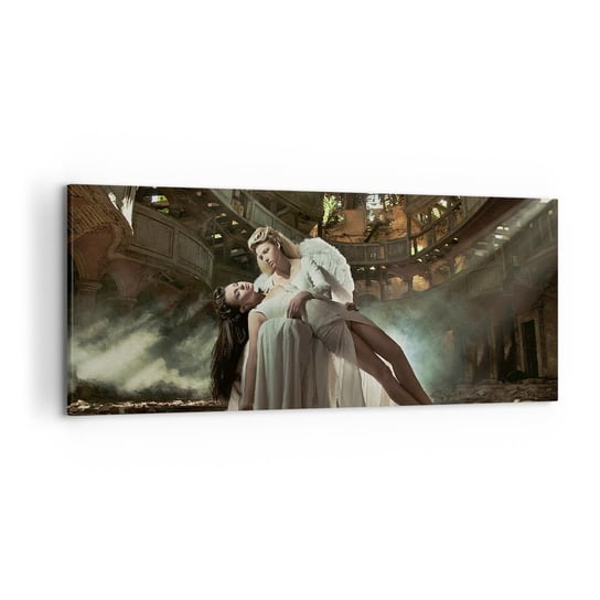 Obraz na płótnie - Duch starego teatru - 120x50cm - Kobieta Anioł Sztuka - Nowoczesny obraz na ścianę do salonu do sypialni ARTTOR ARTTOR