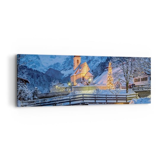Obraz na płótnie - Duch Świąt - 90x30cm - Krajobraz Górski Alpy Góry - Nowoczesny Canvas obraz do salonu do sypialni ARTTOR ARTTOR