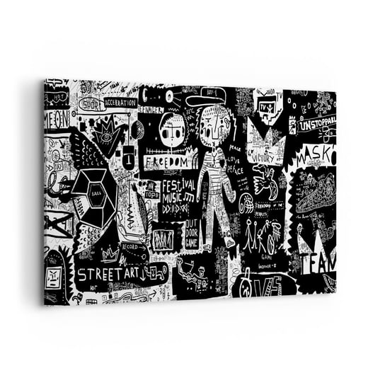 Obraz na płótnie - Duchowej młodości prawa i radości - 100x70cm - Graffiti Sztuka Nowoczesny Wzór - Nowoczesny foto obraz w ramie do salonu do sypialni ARTTOR ARTTOR
