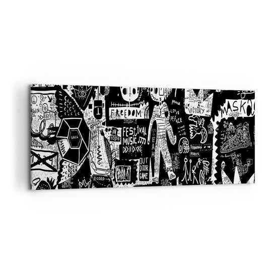 Obraz na płótnie - Duchowej młodości prawa i radości - 120x50cm - Graffiti Sztuka Nowoczesny Wzór - Nowoczesny obraz na ścianę do salonu do sypialni ARTTOR ARTTOR
