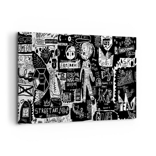 Obraz na płótnie - Duchowej młodości prawa i radości - 120x80cm - Graffiti Sztuka Nowoczesny Wzór - Nowoczesny obraz na ścianę do salonu do sypialni ARTTOR ARTTOR