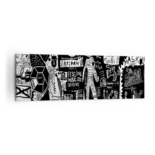 Obraz na płótnie - Duchowej młodości prawa i radości - 160x50cm - Graffiti Sztuka Nowoczesny Wzór - Nowoczesny foto obraz w ramie do salonu do sypialni ARTTOR ARTTOR