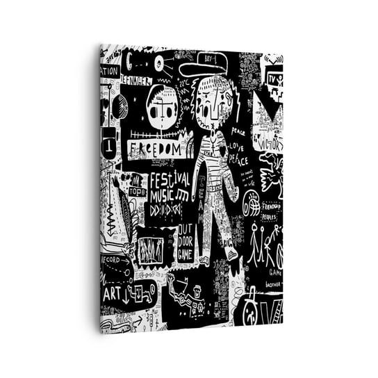 Obraz na płótnie - Duchowej młodości prawa i radości - 50x70cm - Graffiti Sztuka Nowoczesny Wzór - Nowoczesny Canvas obraz do salonu do sypialni ARTTOR ARTTOR