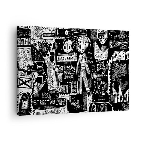 Obraz na płótnie - Duchowej młodości prawa i radości - 70x50cm - Graffiti Sztuka Nowoczesny Wzór - Nowoczesny Canvas obraz do salonu do sypialni ARTTOR ARTTOR