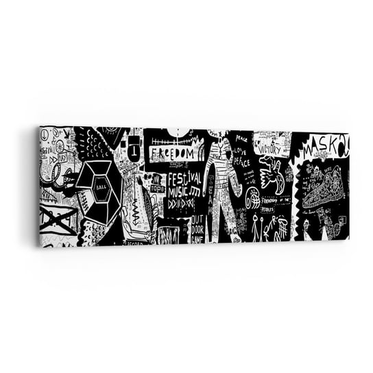 Obraz na płótnie - Duchowej młodości prawa i radości - 90x30cm - Graffiti Sztuka Nowoczesny Wzór - Nowoczesny Canvas obraz do salonu do sypialni ARTTOR ARTTOR