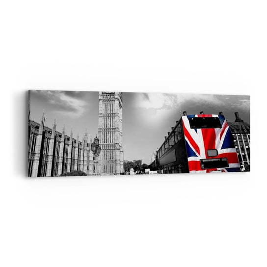 Obraz na płótnie - Dumna i wielka - 90x30cm - Miasto Londyn Londyński Autobus - Nowoczesny Canvas obraz do salonu do sypialni ARTTOR ARTTOR