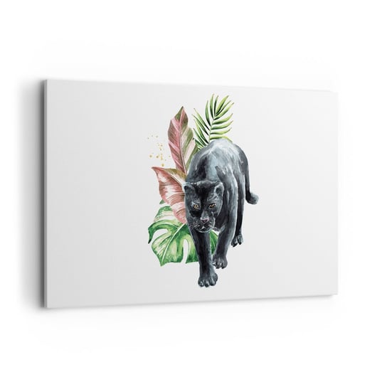 Obraz na płótnie - Dzikość serca - 120x80cm - Czarna Pantera Zwierzęta Natura - Nowoczesny obraz na ścianę do salonu do sypialni ARTTOR ARTTOR