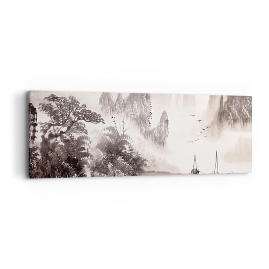 Obraz na płótnie - Egzotyczna codzienność Wschodu - 90x30cm - Krajobraz Azja Sepia - Nowoczesny Canvas obraz do salonu do sypialni ARTTOR ARTTOR