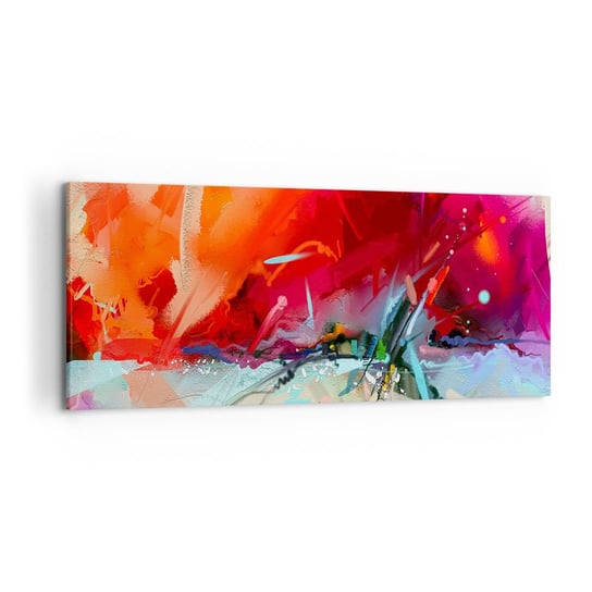 Obraz na płótnie - Eksplozja świateł i barw - 120x50cm - Abstrakcja Sztuka Akryl - Nowoczesny obraz na ścianę do salonu do sypialni ARTTOR ARTTOR