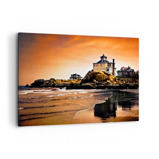 Obraz na płótnie - Elegancja zachodniego wybrzeża - 120x80cm - Krajobraz Morze Klif - Nowoczesny obraz na ścianę do salonu do sypialni ARTTOR ARTTOR