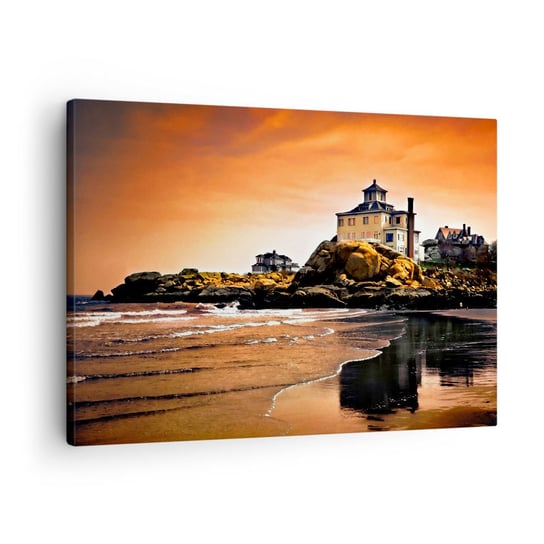 Obraz na płótnie - Elegancja zachodniego wybrzeża - 70x50cm - Krajobraz Morze Klif - Nowoczesny Canvas obraz do salonu do sypialni ARTTOR ARTTOR