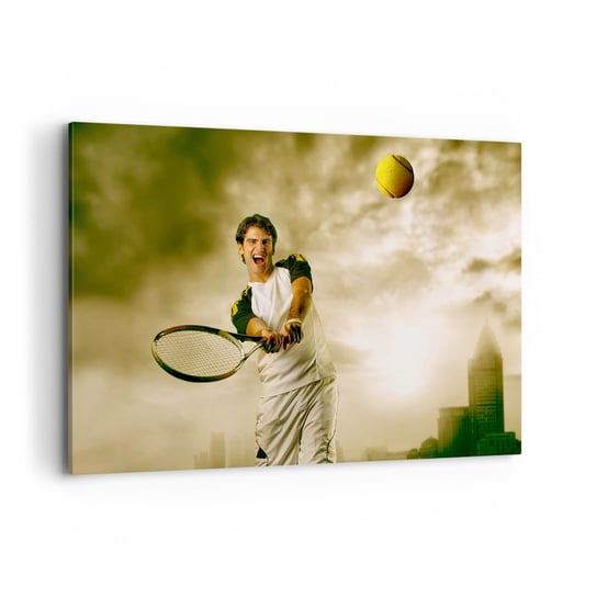 Obraz na płótnie - Energia i radość - 120x80cm - Sport Tenis Tenisista - Nowoczesny obraz na ścianę do salonu do sypialni ARTTOR ARTTOR