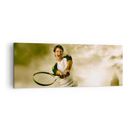 Obraz na płótnie - Energia i radość - 140x50cm - Sport Tenis Tenisista - Nowoczesny Canvas obraz do salonu do sypialni ARTTOR ARTTOR