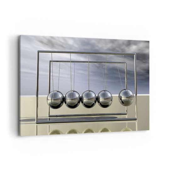 Obraz na płótnie - Energia świata - 120x80cm - Wahadło Newtona Fizyka Abstrakcja - Nowoczesny obraz na ścianę do salonu do sypialni ARTTOR ARTTOR